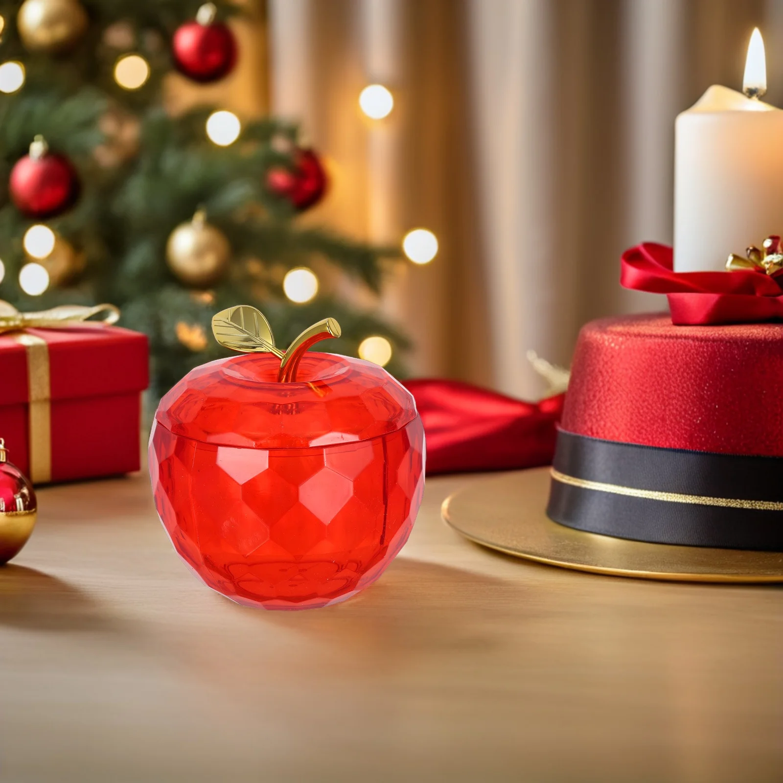 

Christmas Candy Storage Box Red Apple Shaped Plastic Jars With Lids Holiday Treat Containers For Party Favors Classroom