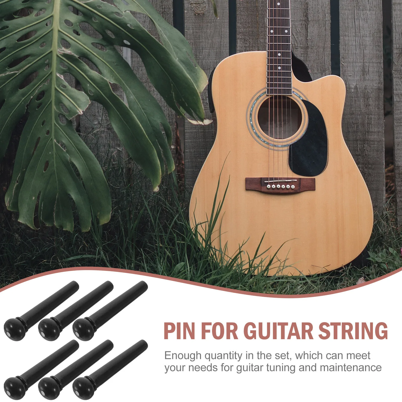

6Pcs Acoustic Guitar Bridge Pins Heavy Duty String Pegs for Classical Guitar Folk Tuning Maintenance Kit Bridge Pins