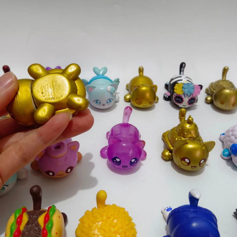 الأصلي الكرتون أنيمي الشكل الذهبي التنين القط كريستال همبرغر هريرة نموذج نادر محدود مجموعة لعبة هدية للطفل الكبار