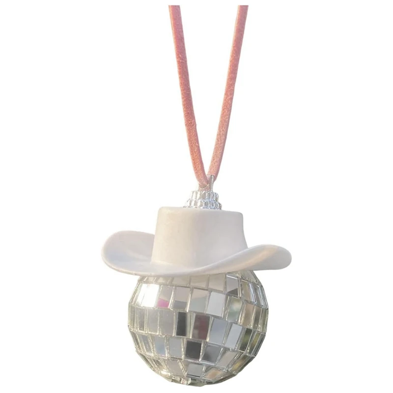 Disco Ball Cow Boy Hat Car Accessories,Car Interior Accessories,Car Hanging Ornament Accessories