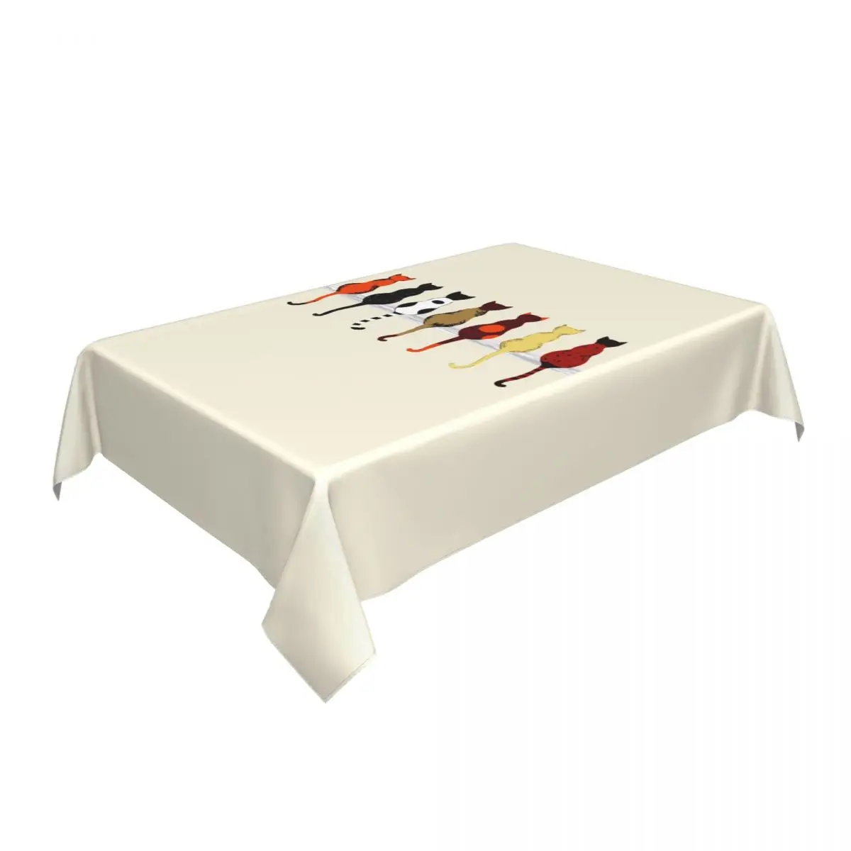 Rectangular Funny Cats Fence Sitters Table Cloth Oilproof Tablecloth 40