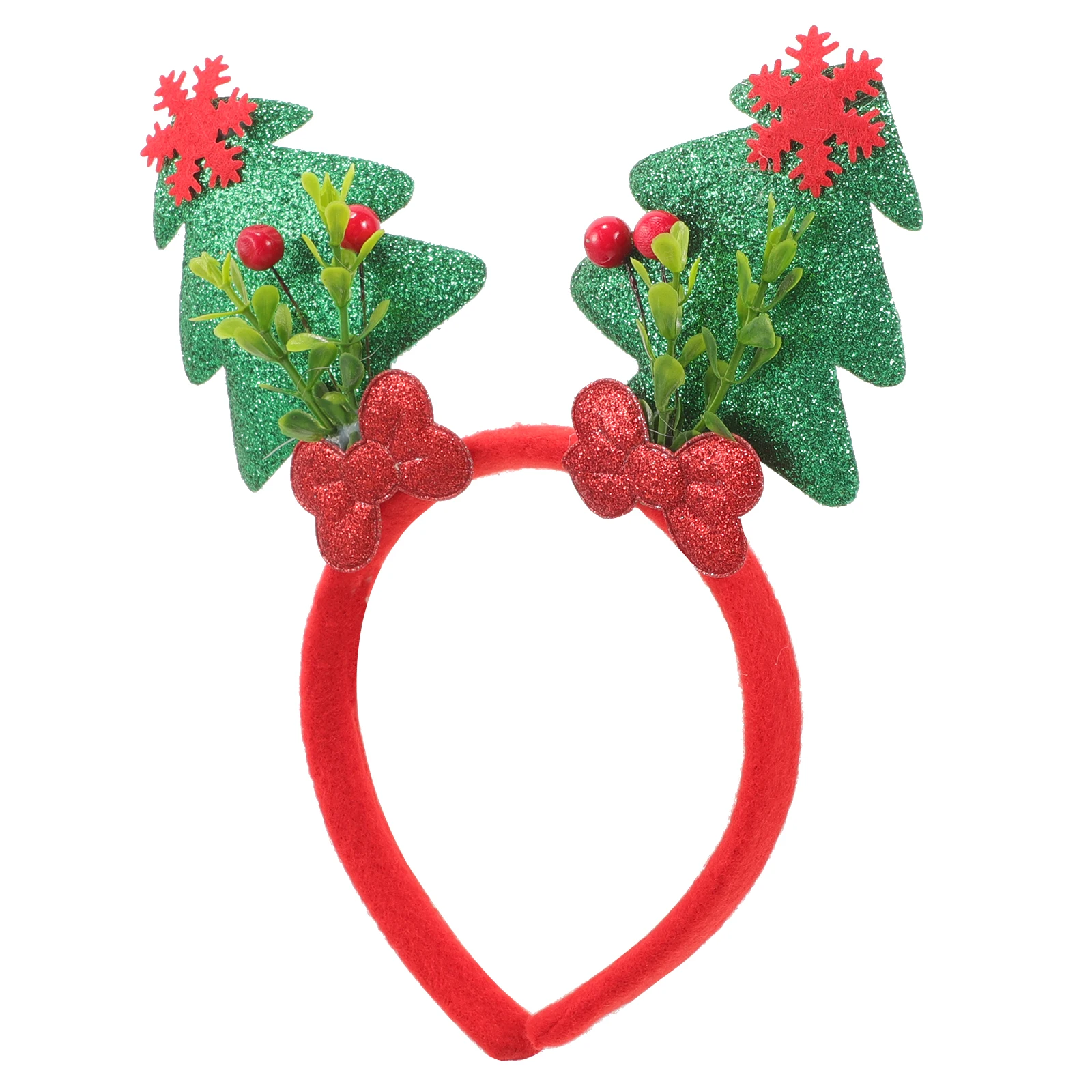 

Glitter Xmas Tree Headb Christmas Hair Accessories Decorative Headb s Women Festive Party Nonwoven Red Berries Bow Holiday