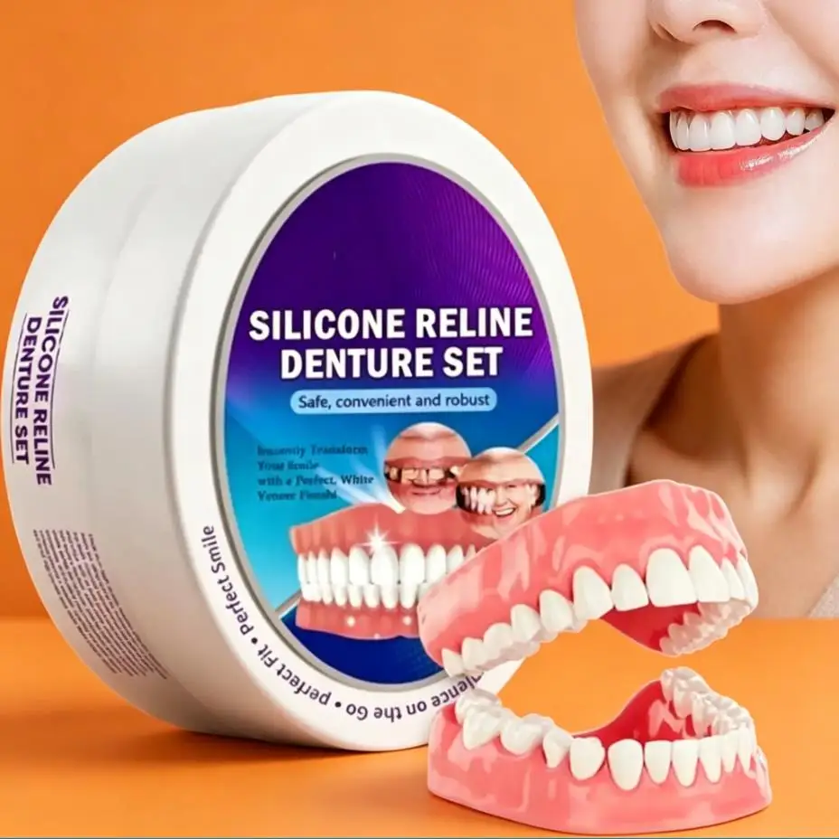 Pop  Instant Smile Teeth Veneers 1set Upper & Lower Snap On Veneers Temporary Cosmetic Teeth for Missing Random Pack CK848