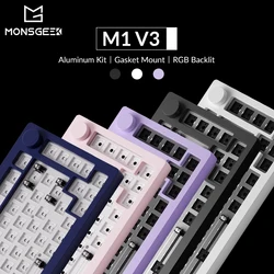 Akko-monsgeek diyメカニカルゲーミングキーボードキット、バレルボーンキット、ホットスワップrgbシール、マウントアルミニウムケース、qmk 75% 、m1、v3、3ピン、5ピン