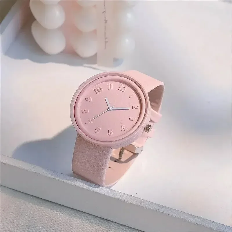 Fashion Makaron Simple Women's Watch  QuartzStudent  Man and Women Style Round Leisure Vintage Wristwatch Reloj Para Parejas