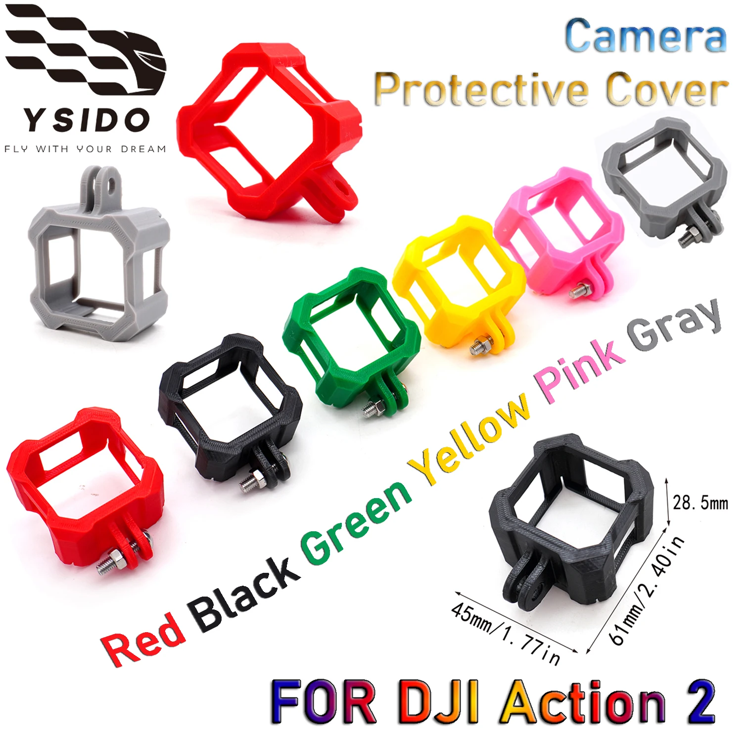 YSIDO DJI Action 2 Kamerazubehör Schutzhülle Action-Kamera Silikon Kratzfeste Schutzhülle für DJI Action 2
