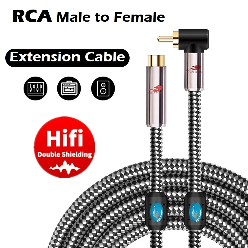 

RCA Male to RCA Female Digital Coaxial Audio Extender Cable for Amplifier Speaker Subwoofer SPDIF DVD Home Theater Shielded Cord