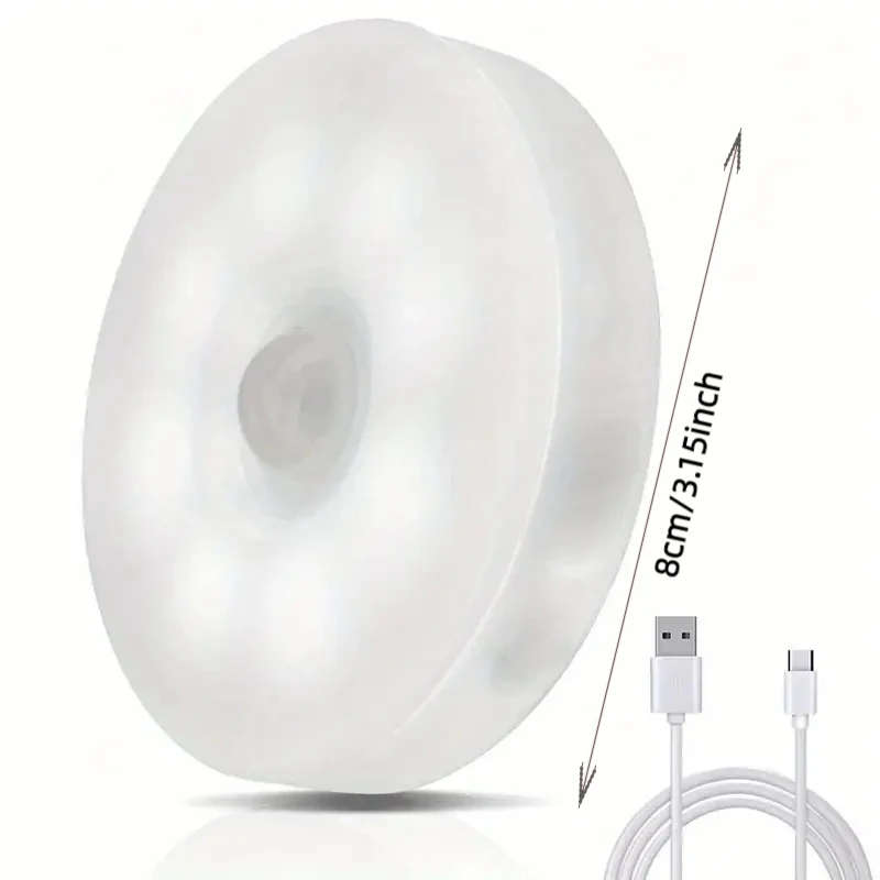 4 Stück Bewegungssensor LED-Nachtlicht USB-Aufladbare Nachtlampe für Küchenschrank, Garderobe, Treppe, Kabellose Schrankbeleuchtung – Detail 9