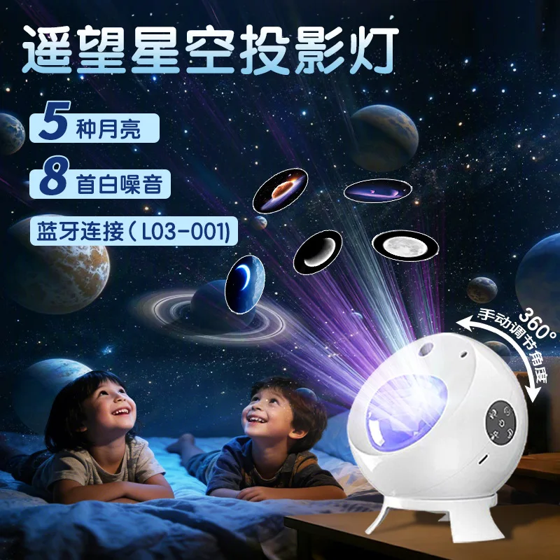 Remote controlled ambient light, Bluetooth speaker, music USB, bedroom starry sky light, projection light, cultural and creative