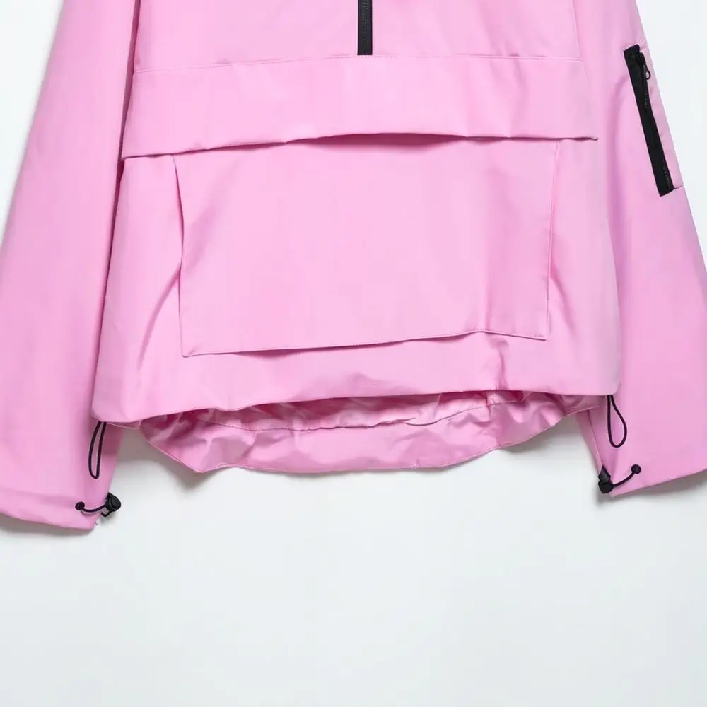 Summer Outdoor Women Windbreaker Jacket Hooded Waterproof Utility Coat Casual Loose Functional Streetwear Style Top
