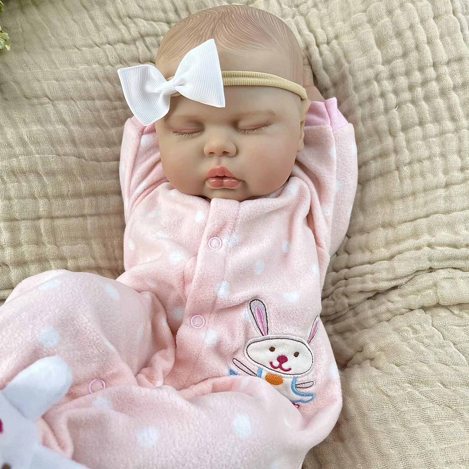 ตุ๊กตา BZDOLL เหมือนจริง ขนาด 50 ซม. 20 นิ้ว ผิว 3 มิติ พร้อมเส้นเลือดที่มองเห็นได้ ตุ๊กตาเด็กทารกหลับตา ตัวอ้วน ทำจากไวนิล แขนขาผ้า ของขวัญวันเกิดสำหรับเด็กผู้หญิง