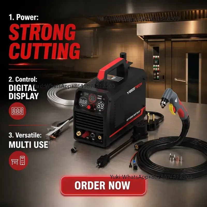 YEESTECH CUT-55DS NHF PLUS 55Amp 110/220V Non-HF Non-Touch Plasma Cutter 4-in-1 Functions (Plate/Grid Gouging Marking) New