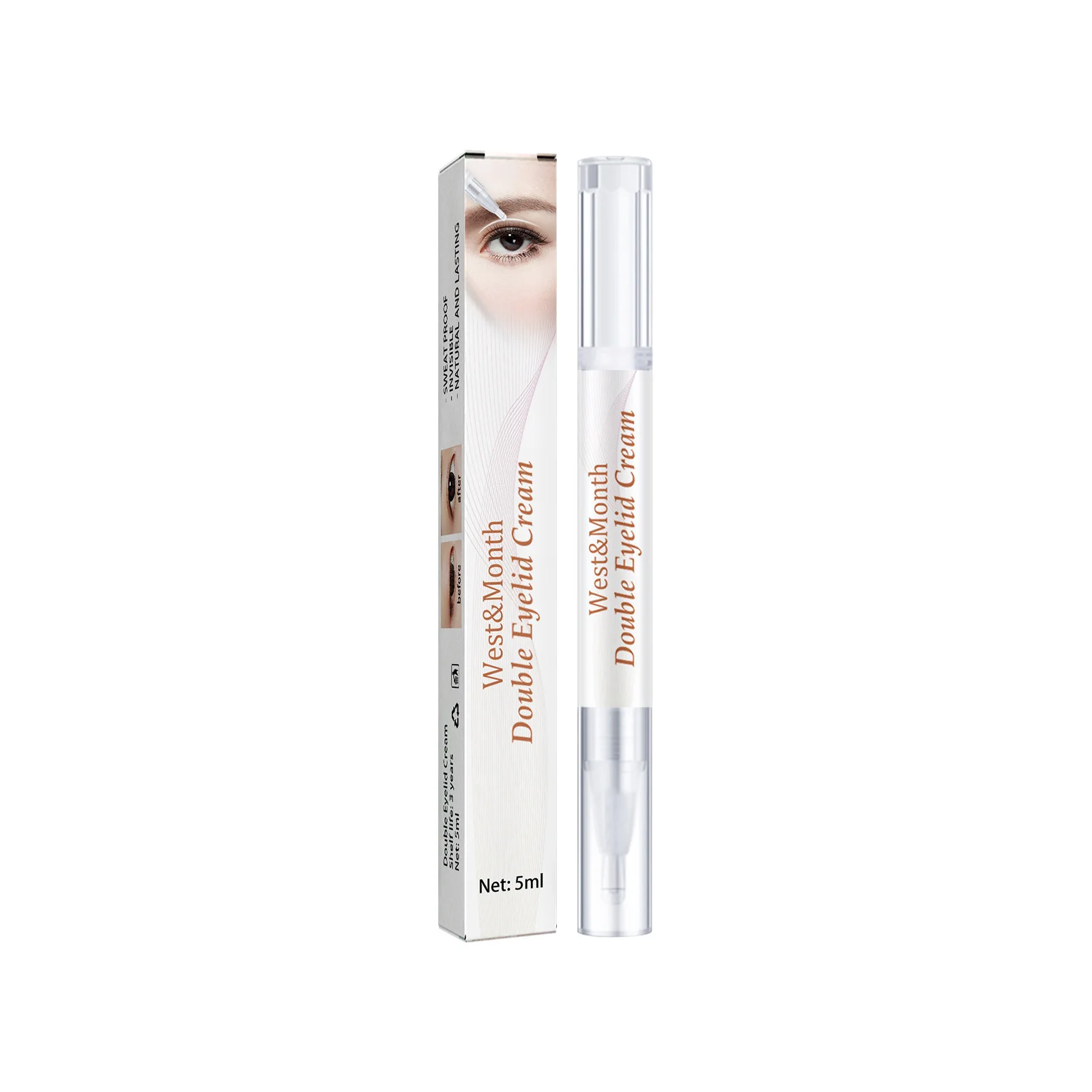 Double Eyelid Shaping Cream Lift Eyes Styling Tool Makeup Long Lasting Invisible Waterproof Single to Double Natural Big Eye 5ml