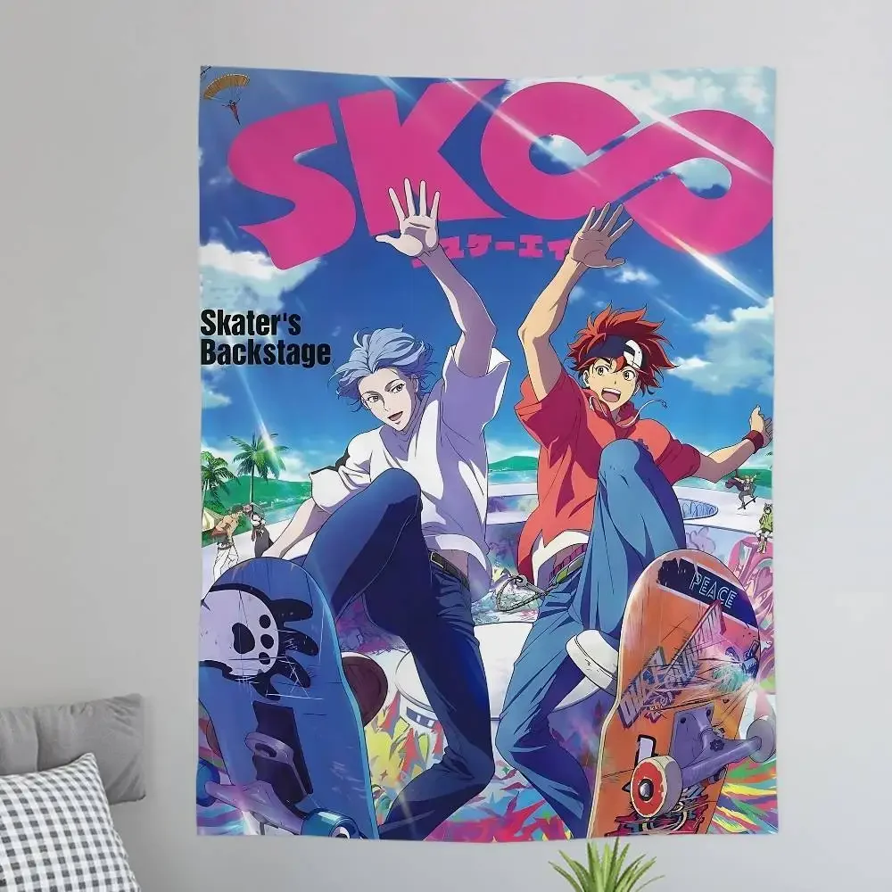 1PC Anime Cool Boy S-Sk8 The Infinity Cartoon Tapestry Wall Hanging Decoration Household Home Decor