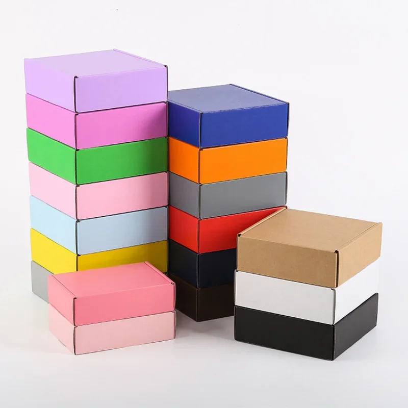 10 Pack Thickened Courier Box Colored Shipping Box for Clothes Corrugated Gift Packaging