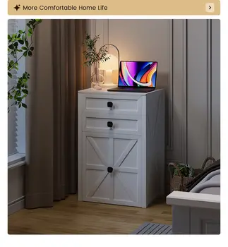 JDPAG 三合一農舍風格化妝台,小型化妝台,帶翻蓋化妝鏡和 LED 燈,緊湊型化妝桌,帶凳子 8 最佳銷售 小梳妝台 - №6