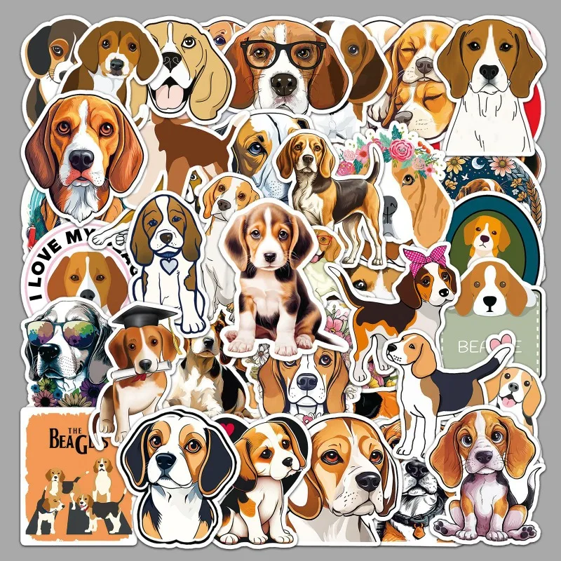 10/50Pcs Cartoon Dog Beagle Graffiti Stickers Funny Pet Dogs Animal Stickers for Laptop Scrapbook Phone Water Bottle Decal