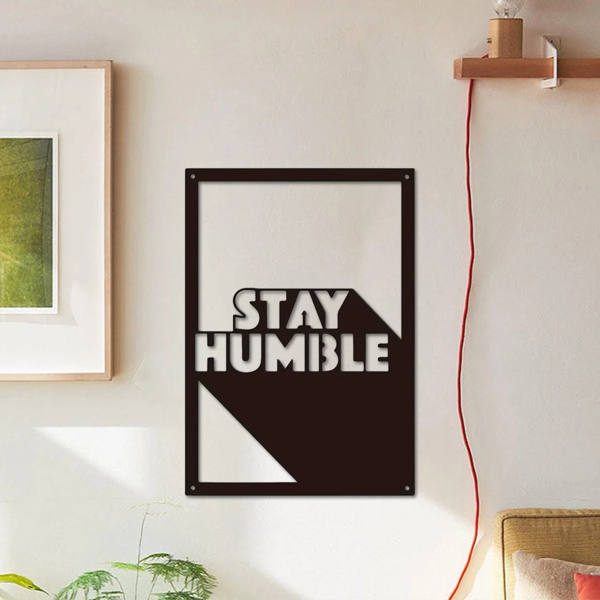 

1pc Quote Stay Humble Wall Hanging Decor,Bedroom and Livingroom Metal Wall Art, Office room Decor, Office and Home Wall Hanging