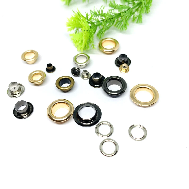 200Sets Copper Thick 3-8mm Grommets Eyelets Rust-Proof Round Metal Hardware for Clothing Bags File Tags and Leather Craft