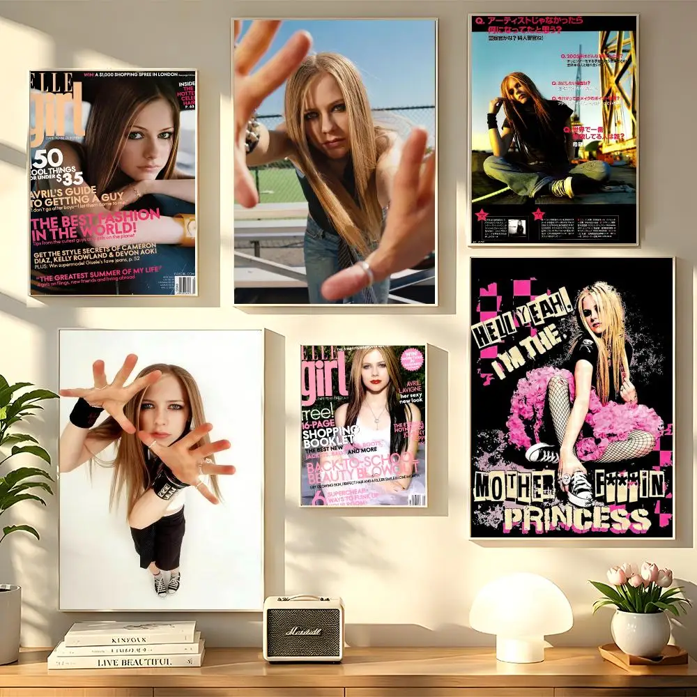 Singer Music Album A-Avril Poster Decorative Wall Sticker Mural Photo Print for Bedroom Living Room Hallway Home Decor Gift