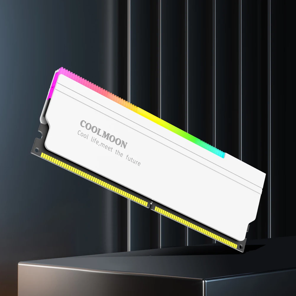 COOLMOON ARGB RAM برودة DDR الذاكرة Aura Sync 5V-3PIN مفرشة الحرارة برودة المبرد ل DDR 3/4 كمبيوتر مكتبي 1-2 قطعة