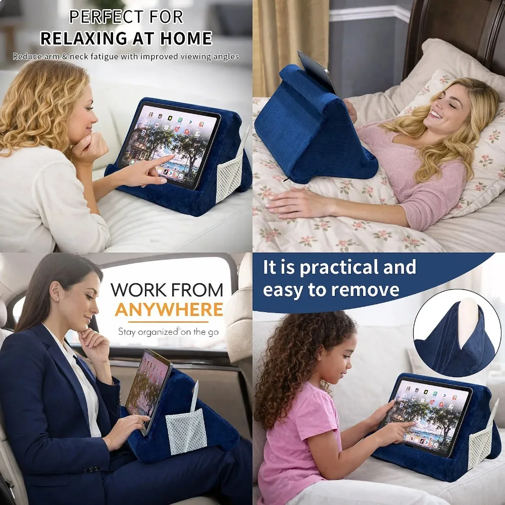 Cross-Board Tablet Reading Pillow Multi-Angle Soft Cushion Pad Stand for iPad Phone Holder