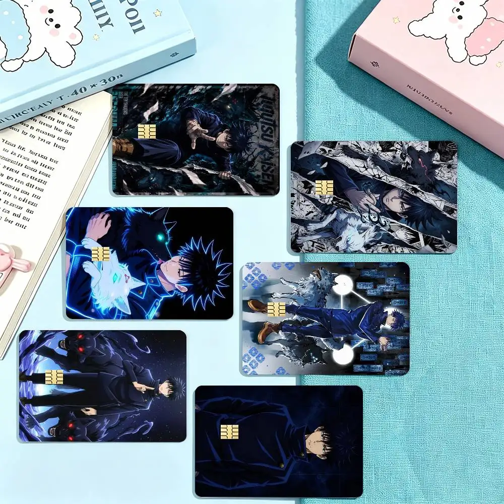 J-Jujutsu Kaisen Megumi Fushiguro Credit Card HD Stickers Game Card Decal Small Chip Waterproof Sticker Gift