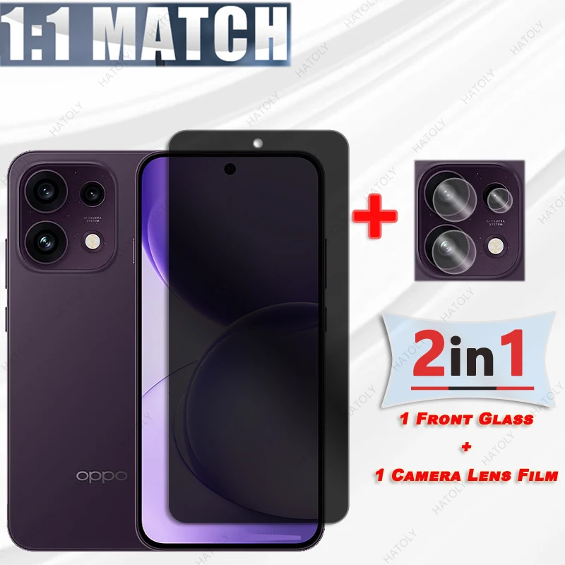 For Oppo Reno16 F Glass Privacy Screen Protector For Oppo Reno16 F 5G Anti-spy Glass Camera Lens Protector Anti Glare Glass