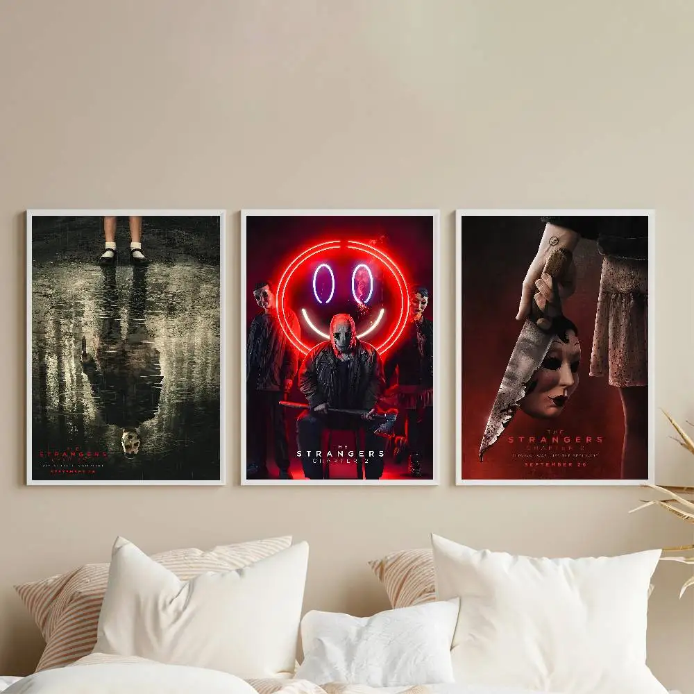 Horror Movie The Strangers Chapter 2 Poster Gallery Prints Self Adhesive Home Decor Decoration Wall Decals Living Room Sticker
