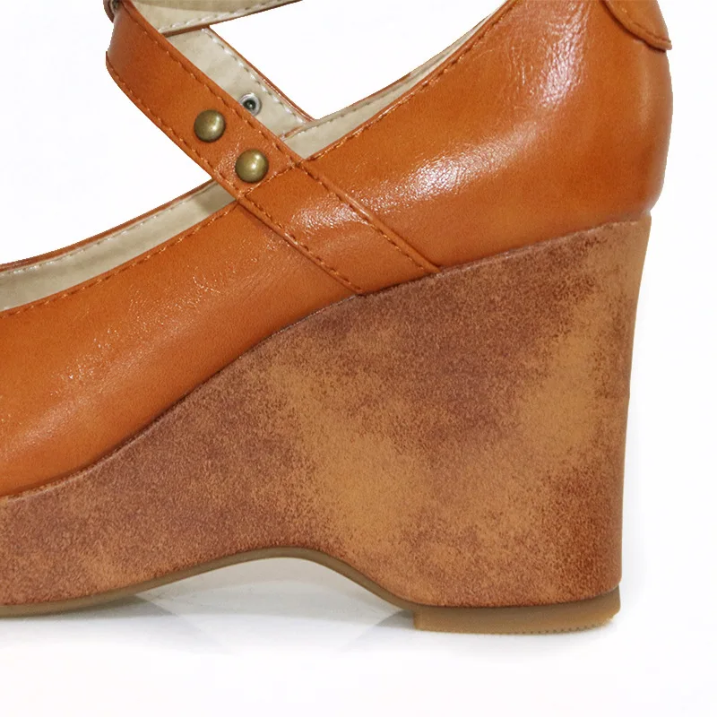Damen Vintage Plateau Blockabsatz Pumps Retro Runde Zehenpartie Geschlossene Zehenpartie High Heels Alltagssandalen Lässige Modeschuhe 2026 – Detail 11
