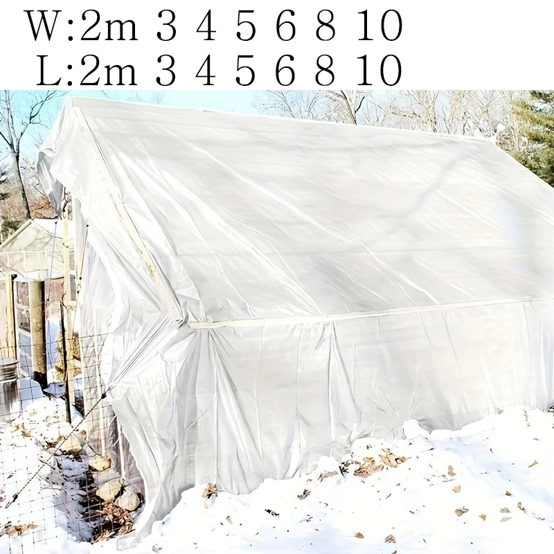 White Large Tarp custom 3x5 6 8m*8 10 12 3 4x4 6m Sun Shelter Waterproof Tarpaulin Garden Patio Rain Cover Shade Canopy Backyard
