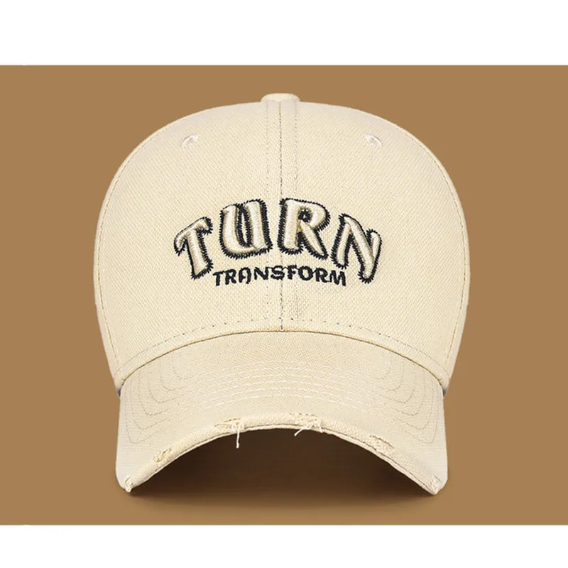 New Washable Cotton Vintage Embroidery Baseball Caps For Men Personality Broken Hole Hip Hop Party Hats Women's Hat Snapback Cap