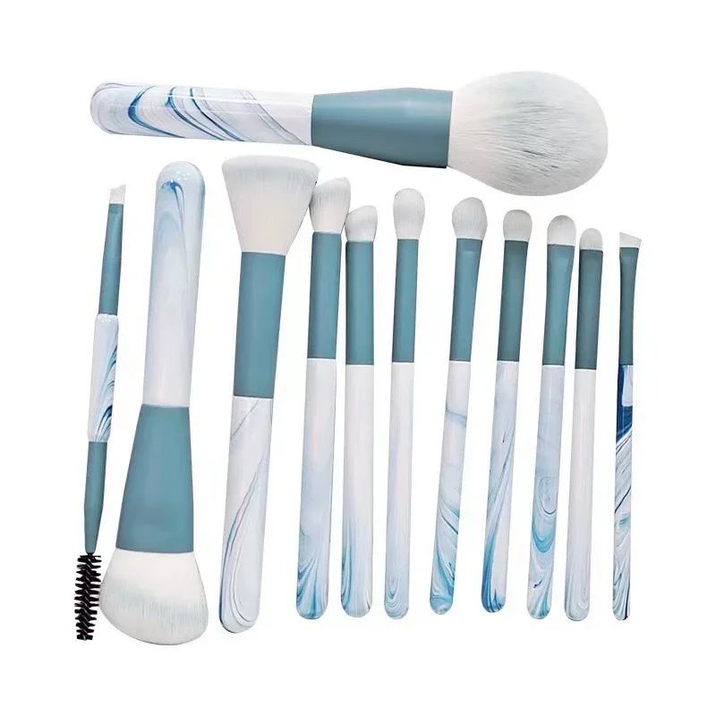 Atacado 12 pçs conjunto de pincéis de maquiagem ferramentas de maquiagem em pó ultra macio iniciante ponto blush escova corretivo escova faca borda delineador