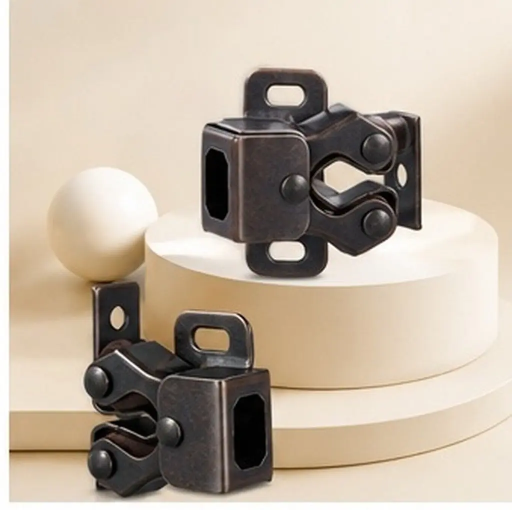 8Sets Double Roller Catch Cabinet Latches Secure Strong Iron Spring Lock Hardware for Drawer Closet Jewelry Box Mailbox Rv