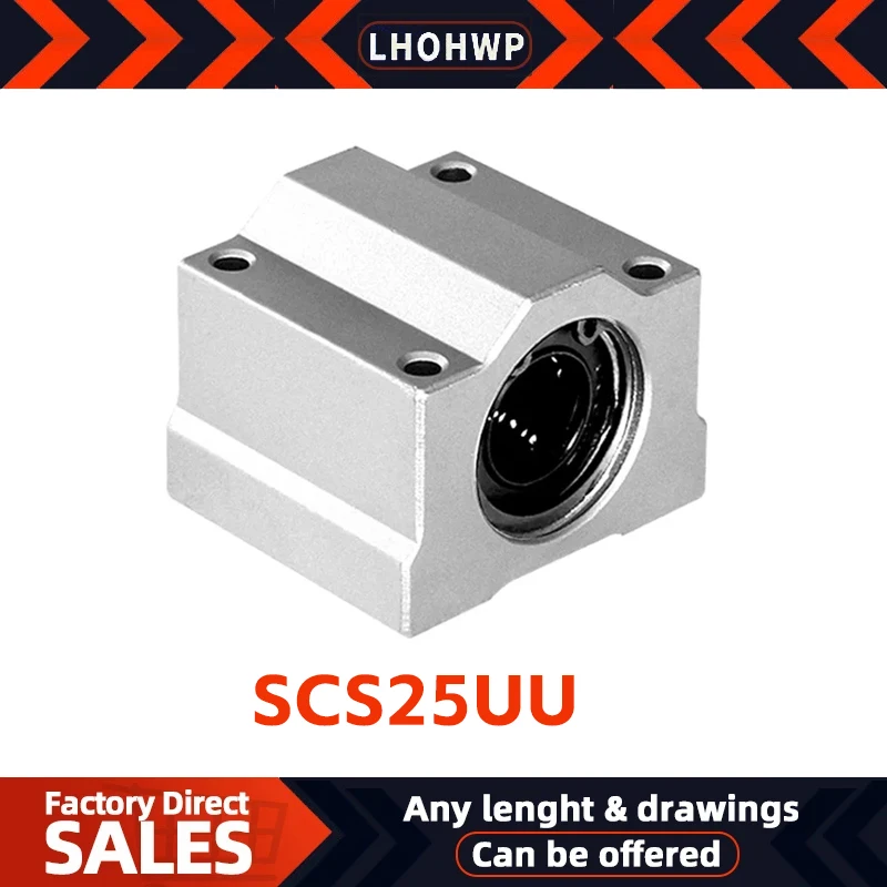 1pc SCS25UU Linear Motion Ball Bearings Cnc Parts Slide Block Bushing For25mm linear Shaft Guide Rail CNC Parts