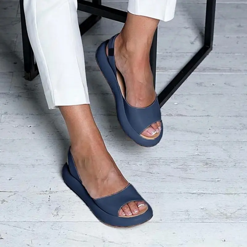 Women 2023 Summer Sandals PVC Leather Shoes Summer Fashionable Open Toes Platform Chaussure Femme Sexy Ladies Sandals Shoes