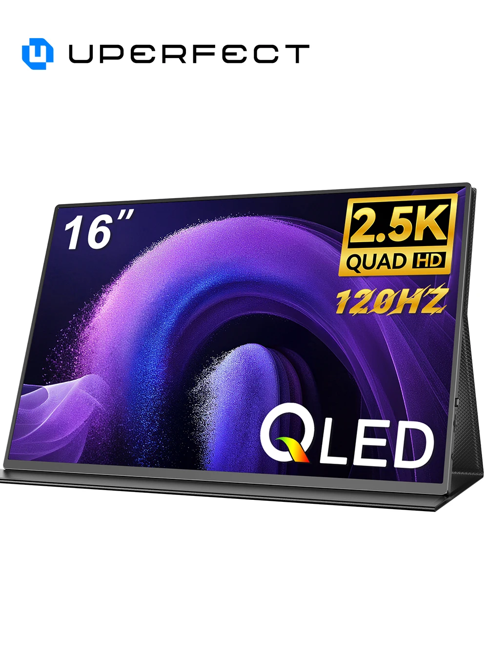 UPERFECT 2.5K ポータブルモニター 16インチ QLED 2560x1600 100%sRGB HDR USB-C HDMI セカンドモニター ノートパソコン ゲーム用ディスプレイ トラベルスクリーン