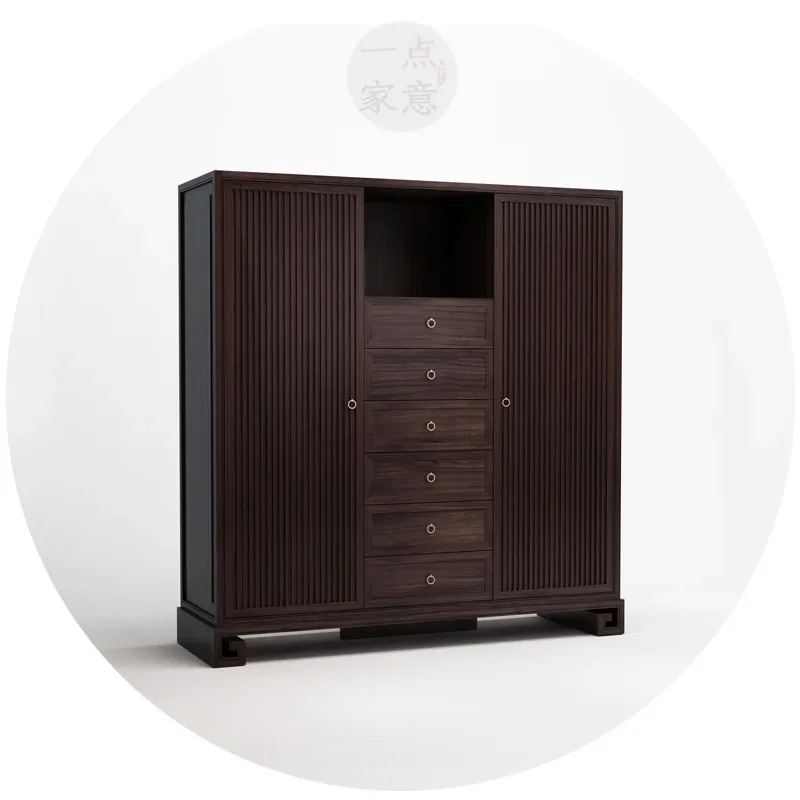 Multifunctional locker furniture retro solid wood two-door three-door large wardrobe