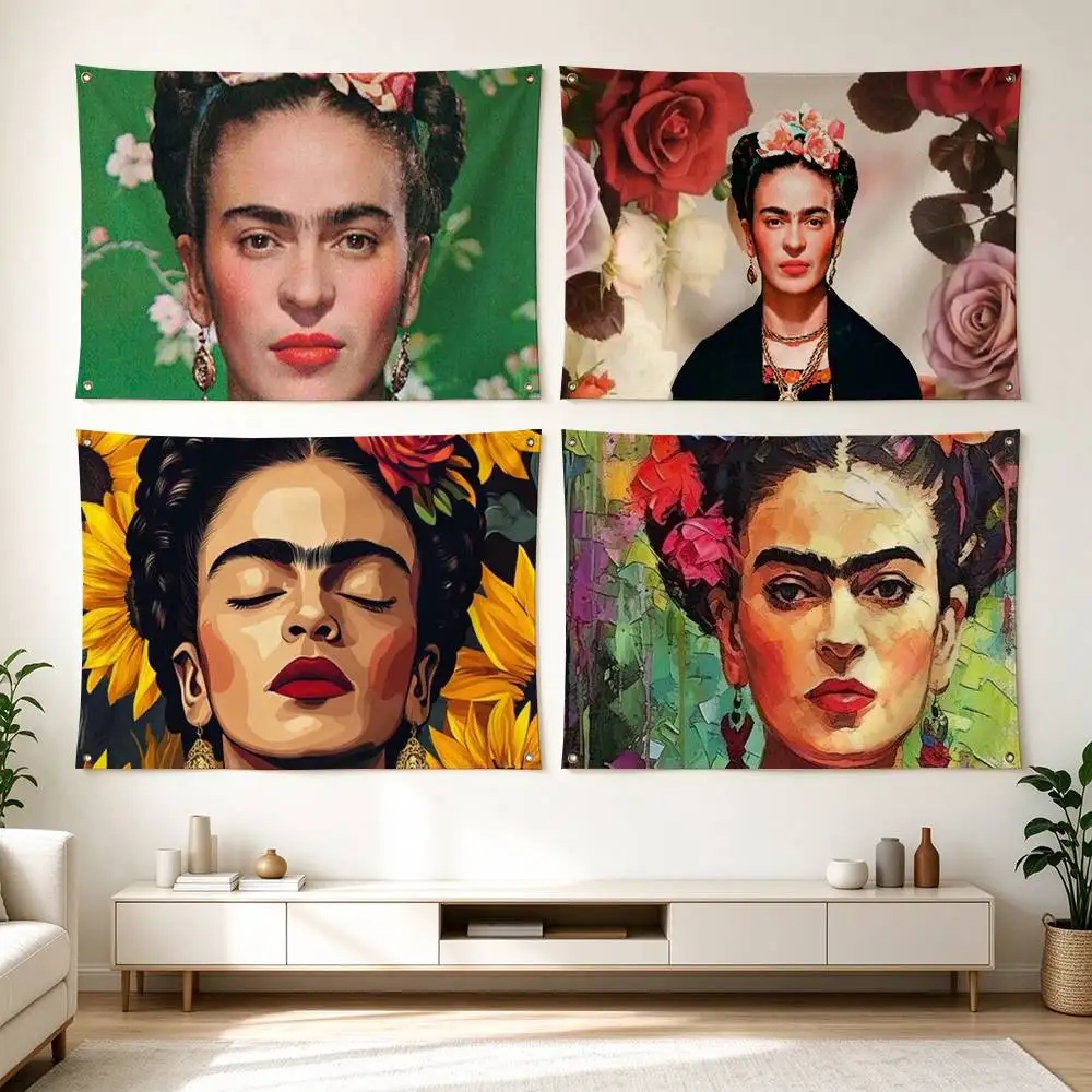 F-Frida Kahlo Mexican Artist  Flag Suitable For Party Club Outdoor Interior Wall Decoration Banner Fans Gift