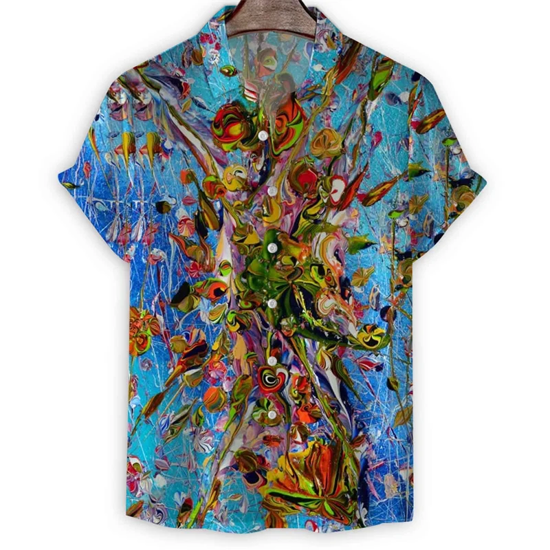 Camisa hawaiana informal para hombre, camisa de manga corta con estampado 3d, ropa transpirable, Verano