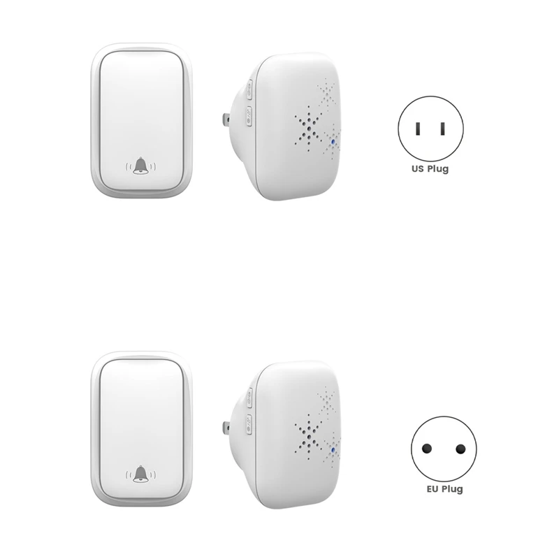 Wireless Doorbell For Home Battery Free Waterproof Doorbell 3 Volume Levels 38 Song For Home/Office/Classroom