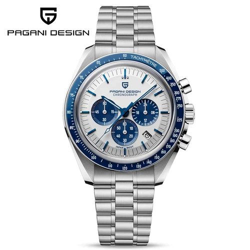 Relojes PAGANI DESIGN Moon 2025, nuevo reloj de cuarzo de lujo para hombre, cronógrafo con fecha automática, cristal de zafiro AR, reloj de pulsera resistente al agua 100M