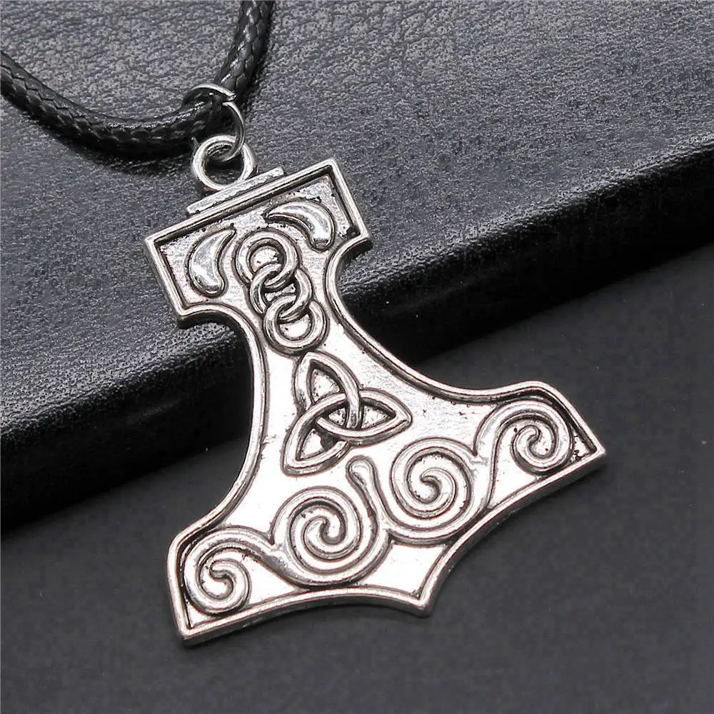 1pcs Boat Shape Triquetra Symbol Necklace Men Ornaments Jewellery Making Supplies Items Chain Length 45+4cm