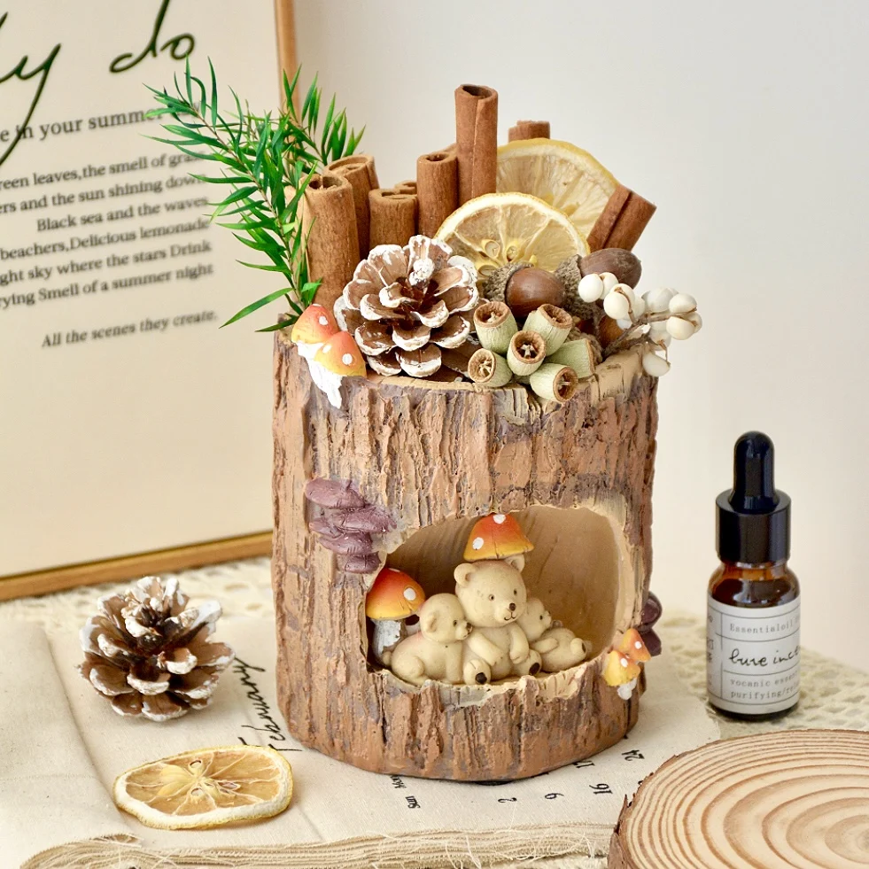Forest cinnamon diffused wood spar dried flowers fireless aromatherapy bedroom ornament for men and women birthday gifts girls