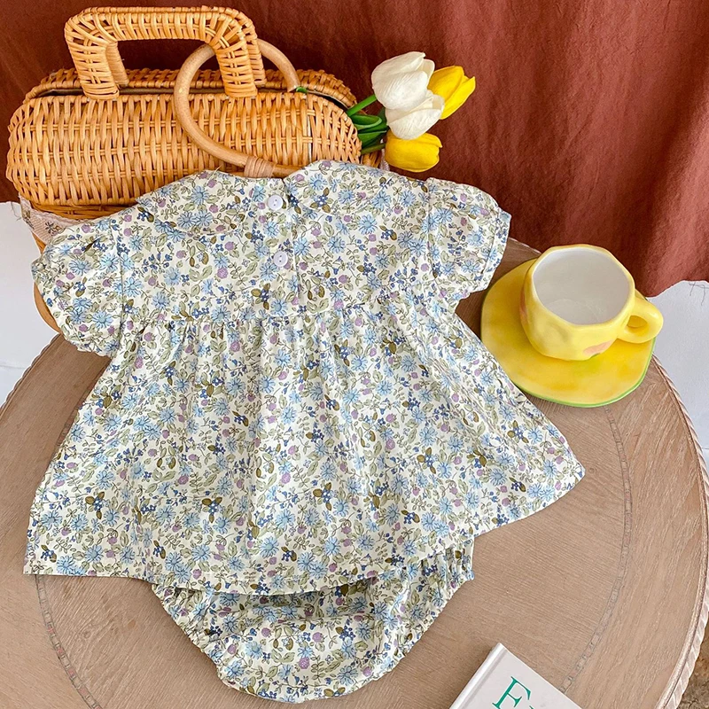 0-3Y Baby Flower Sets Kids Clothing Sets New Baby Girl Camisole Top + PP Shorts 2PCS Summer Casual Children Girls Clothes Suits