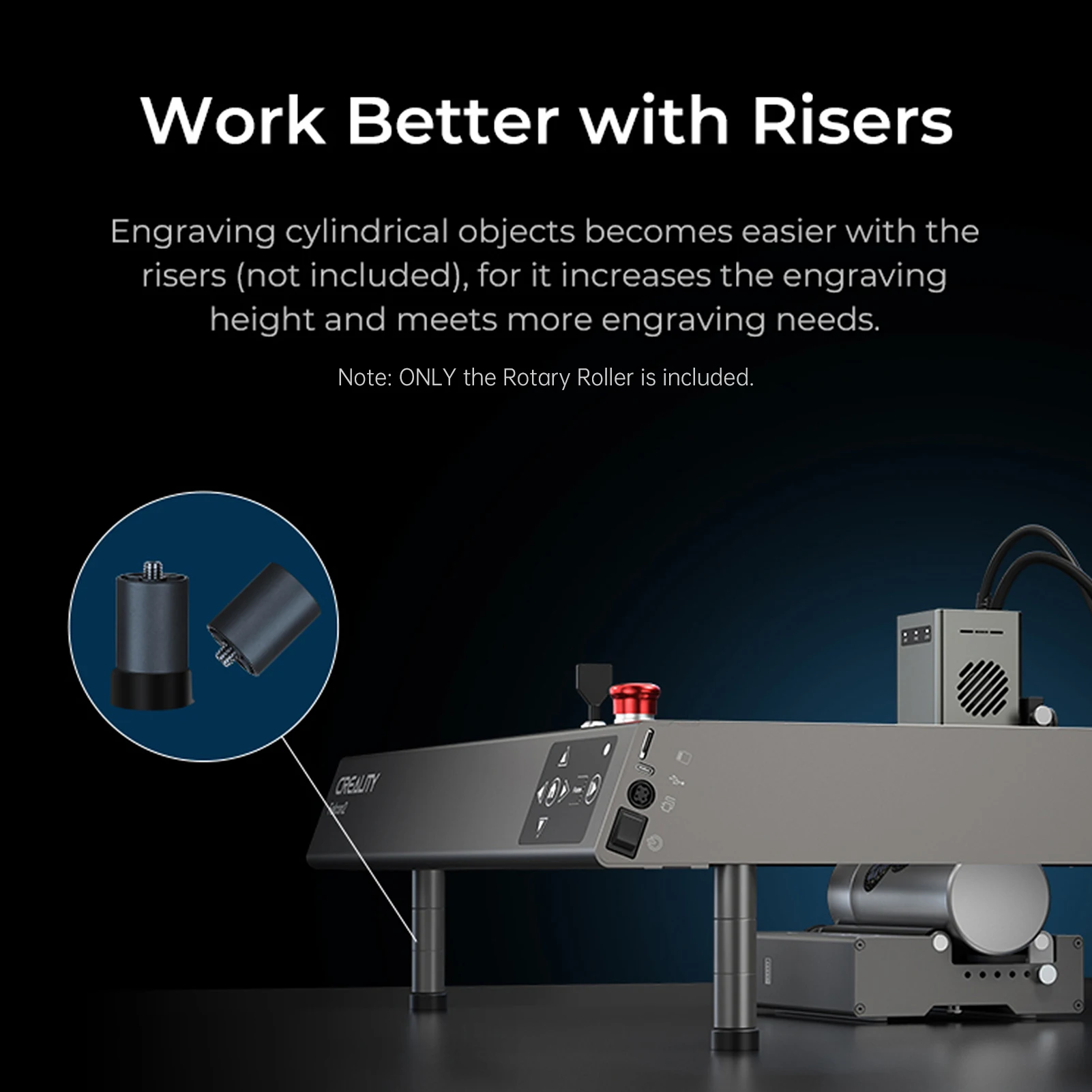 CREALITY Rotary Roller Perfect for Engraving Cylindrical Objects Support 5-120mm Width Adjustable 7-gear Design for 22W Falcon2