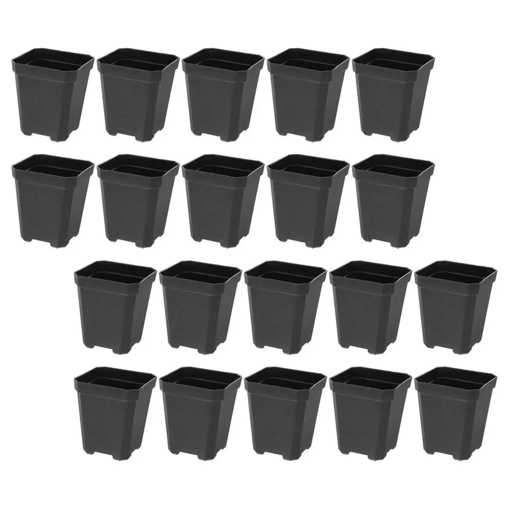 Seedling Nursery Pots 20 Pack Lightweight Plastic Plant Pots with Drainage Holes for Garden Balcony