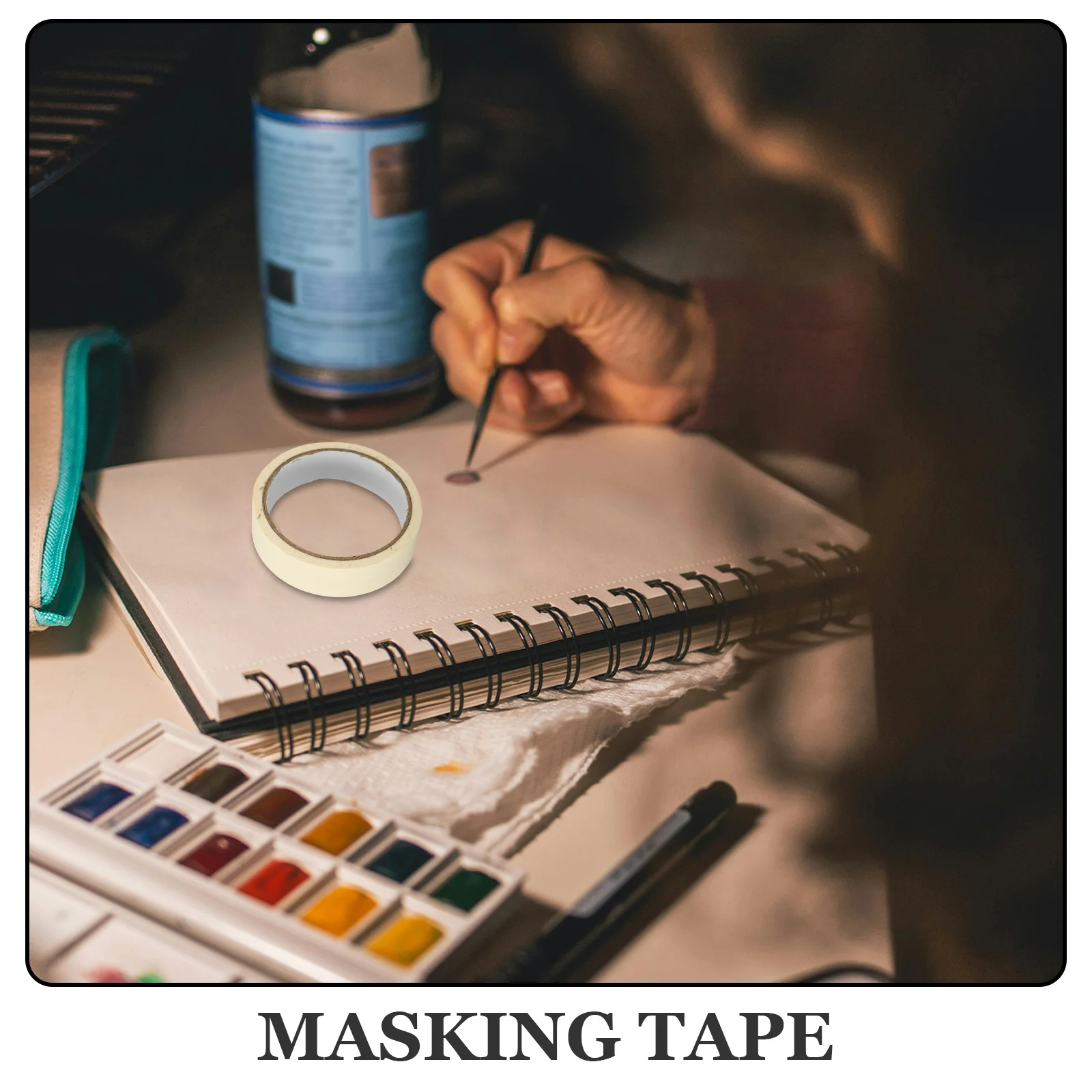 

10 Rolls Paper Masking Tape White Paint Tape for DIY Home Improvement Wall Art Painting Projects Easy Apply Remove No Damage