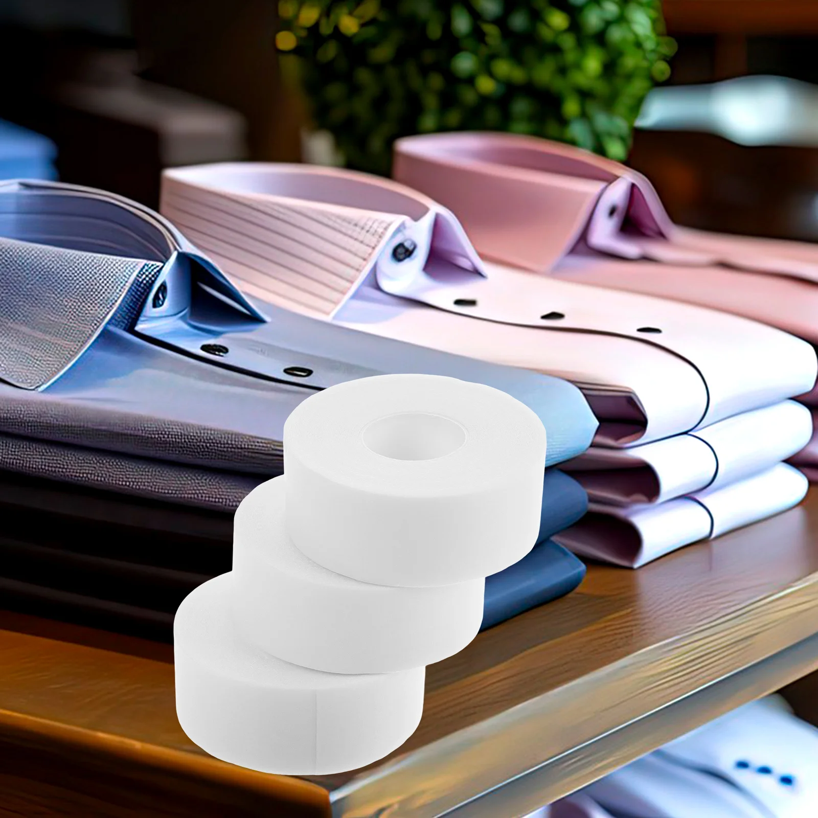 

3 Rolls Invisible Protector Tape Breathable Sweat Absorption Pads For Shirts Hats Cuffs Easy Stick Disposable Shirt Collar Guard
