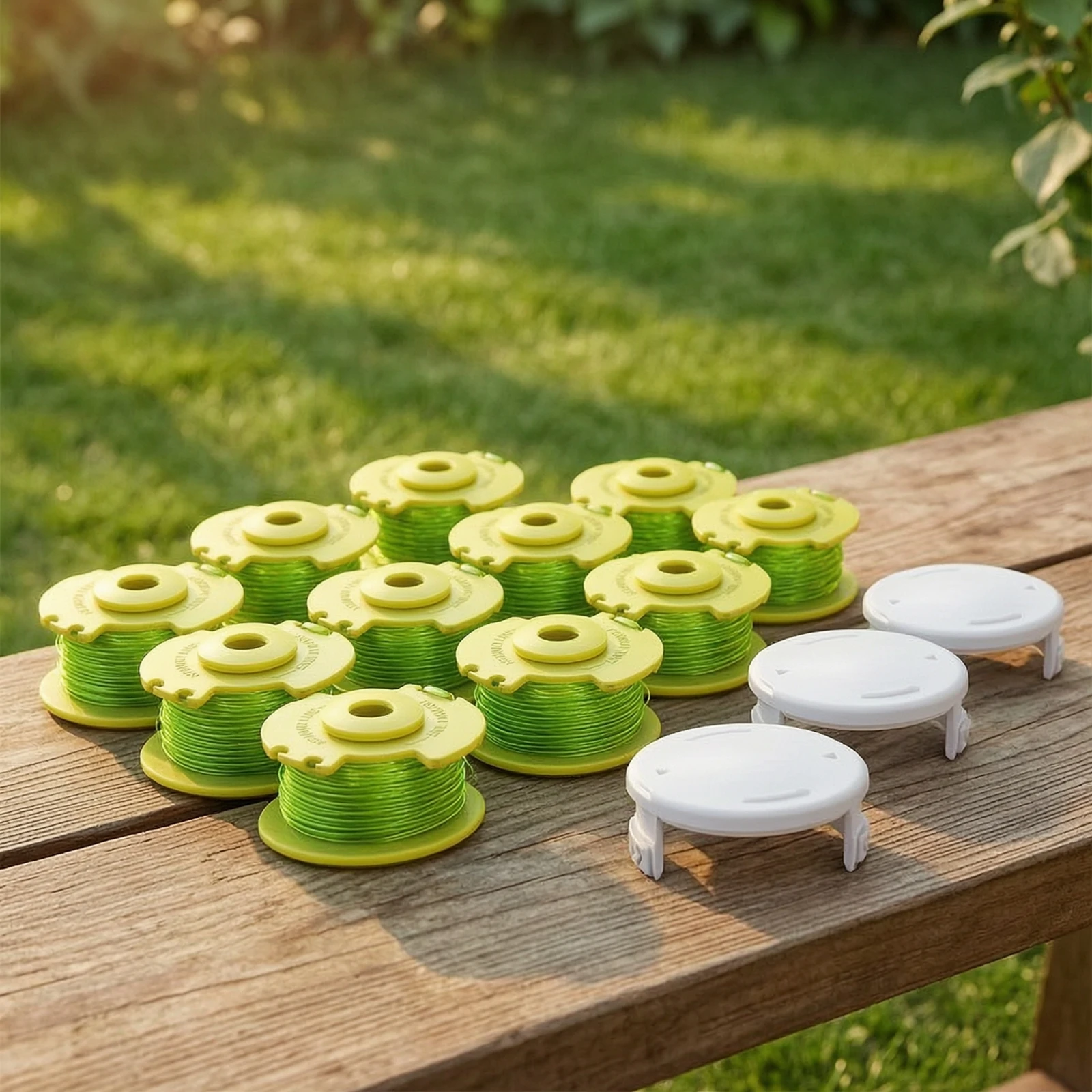 12 Pieces String Trimmer Spool with Cap Spare Grass Eater Spool Replacement Parts Long-Lasting for Homeowners, Lawn Edging